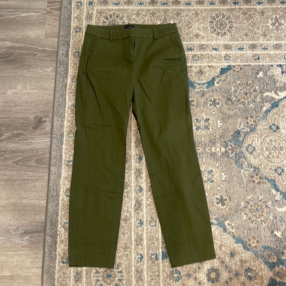 Green size 2 twill j crew cropped pants